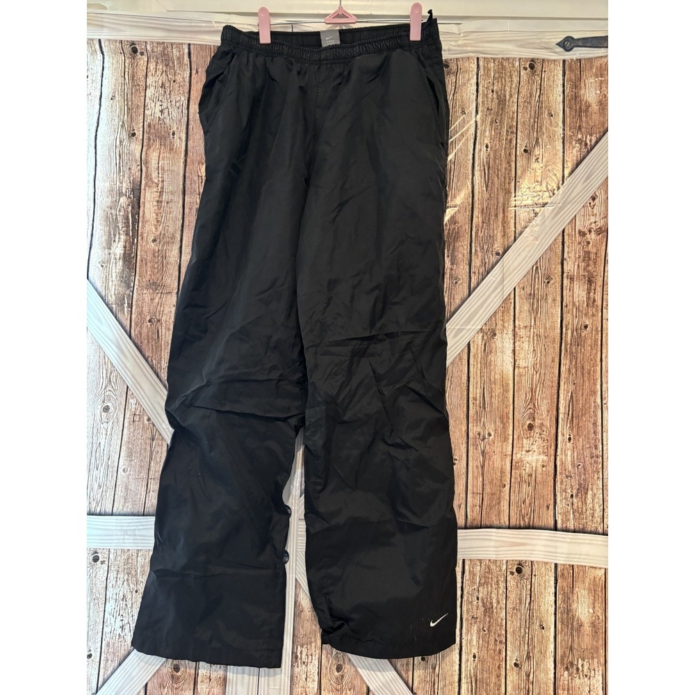 Men's Nike black athletic nylong pants sz M preloved #278